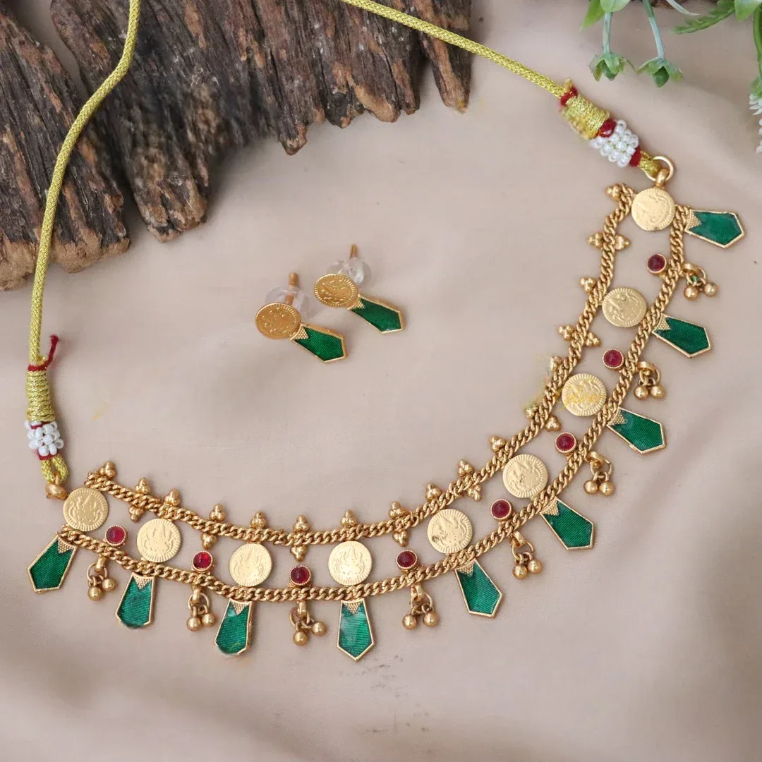 Exquisite Lakshmi Coin Necklace for Festive Elegance